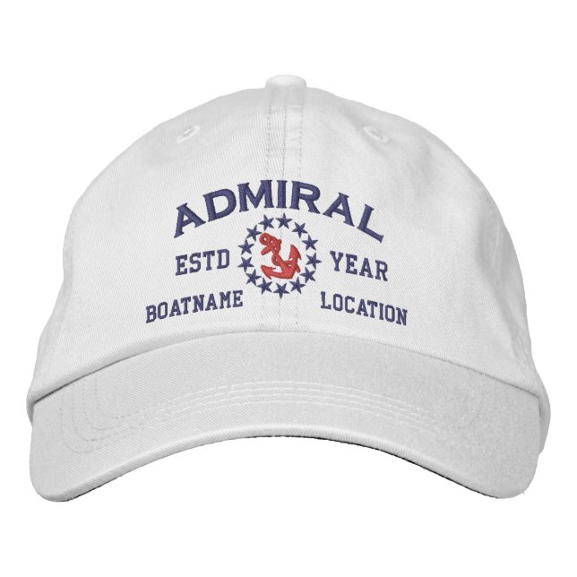 Boné Personalizable YEAR and Names Admiral Yacht Flag (Frente)