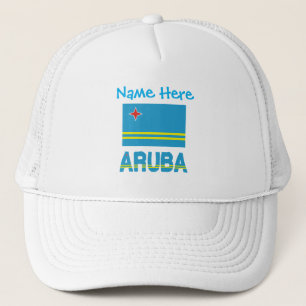 Boné Personalização Azul da Bandeira de Aruba 