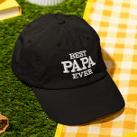 Boné Personalização da Tipografia Moderna do Melhor Pap<br><div class="desc">Melhor Papa Eterno Moderno Tipografia Personalizada Bordered Baseball Boné apresenta o texto bordado moderno simples "Melhor Papa Nunca". Perfeito como presente para o papai para Dia de os pais,  Natal,  aniversário e muito mais. Criado pelo Evco Studio www.zazzle.com/store/evcostudio</div>