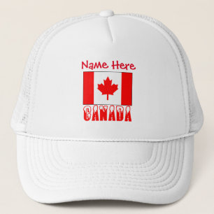 Boné Personalização Vermelha da Bandeira do Canadá e Ca