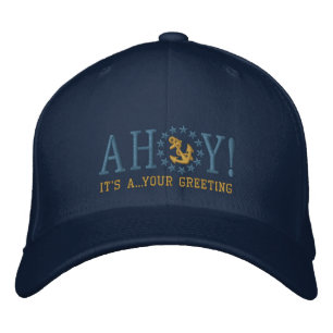 Boné Personalizado AHOY! Bordado náutico dos