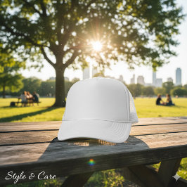 Boné Personalizado Branco de Caminhoneiro para um