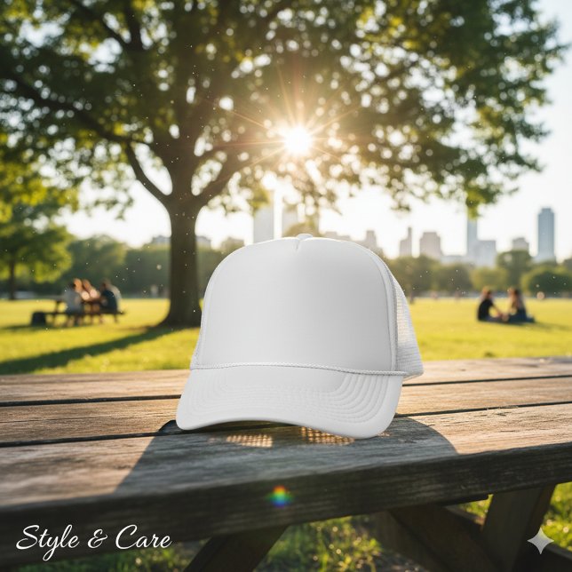 Boné Personalizado Branco de Caminhoneiro para um  (Customize Your White Trucker Hat for Personalized Style)