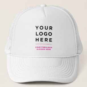 Boné Personalizado com Logotipo e Texto Rosa Sem Q