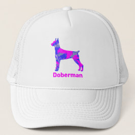 Boné Personalizado De Silhueta Rosa-Rosa-Corte Doberman