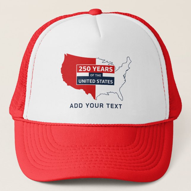 Boné Personalizado do Mapa dos Estados Unidos 250 (Frente)