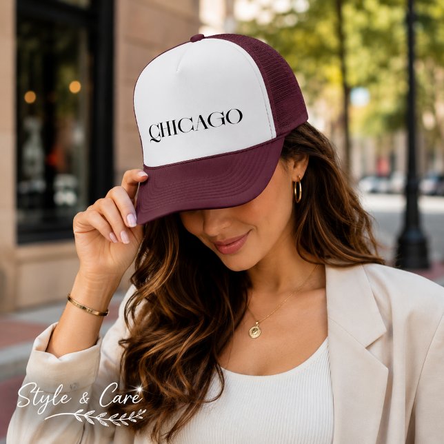 Boné Personalizado Estilo Rua de Chicago (Personalized Chicago Street Style Trucker Cap)