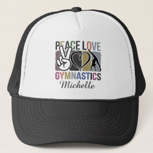 Boné Personalizado Gymnast do Retro Trendy Peace Love