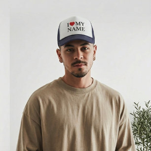 Boné Personalizado I Heart Hat, Texto Personalizad