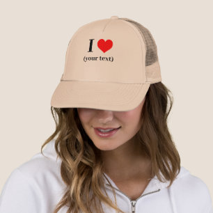 Boné PERSONALIZADO! I Heart Trucker Hat - Khaki e Khaki