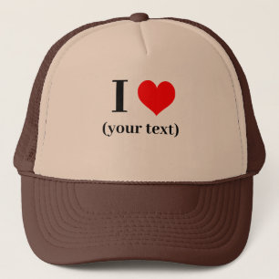 Boné PERSONALIZADO! I Heart Trucker Hat - Tan and Brown