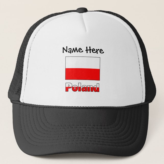 Boné Personalizado Polônia e Bandeira Polonesa  (Frente)
