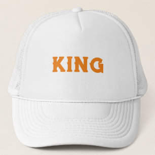 Boné Personalizado Rei Texto Branco e Branco