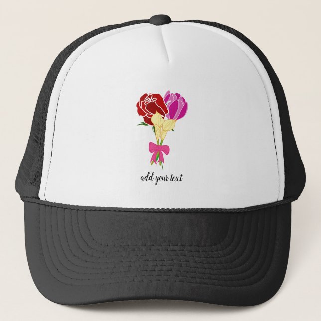Boné personalizar buquê de flores (Frente)