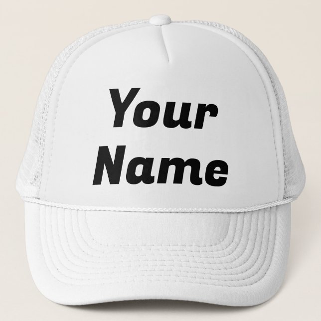 Boné PERSONALIZÁVEL branco e preto (Frente)