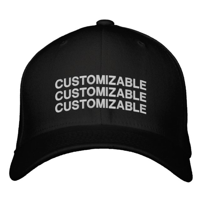 Boné PERSONALIZÁVEL preto e branco (Frente)