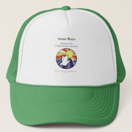 Boné Personalize Name, RCIA Dove Circle on Yellow
