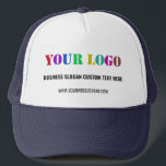 Boné Personalize o logotipo da sua empresa e envie um t<br><div class="desc">Que com o logotipo personalizado e o Promocional de texto Chapéus personalizados de caminhoneiros da empresa - Adicione seu logotipo / imagem, Slogan comercial - Tagline, site ou telefone, e-mail / mais - Redimensione e mova ou remova / adicione elementos / texto com a ferramenta de personalização - faça sua...</div>