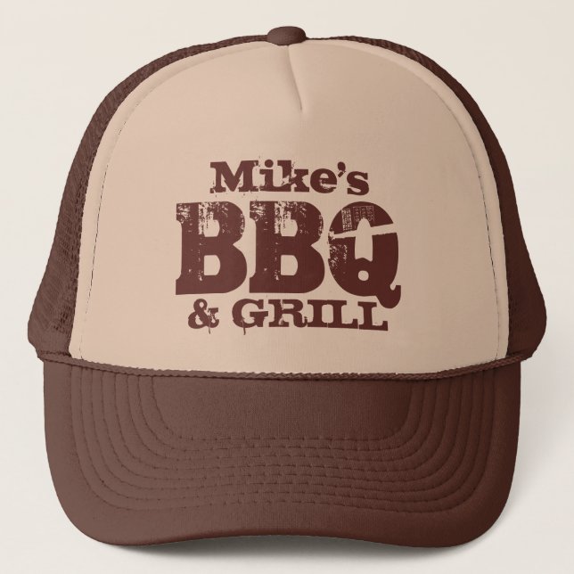Boné Personalized BBQ hat for guys | Brown beige (Frente)