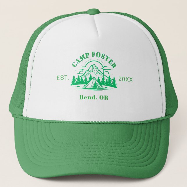 Boné Personalized Camp Trip Hat Custom Summer Family  (Frente)