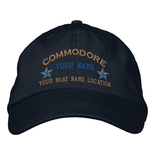 Boné Personalized Commodore Stars Ball Cap Embroidery (Frente)