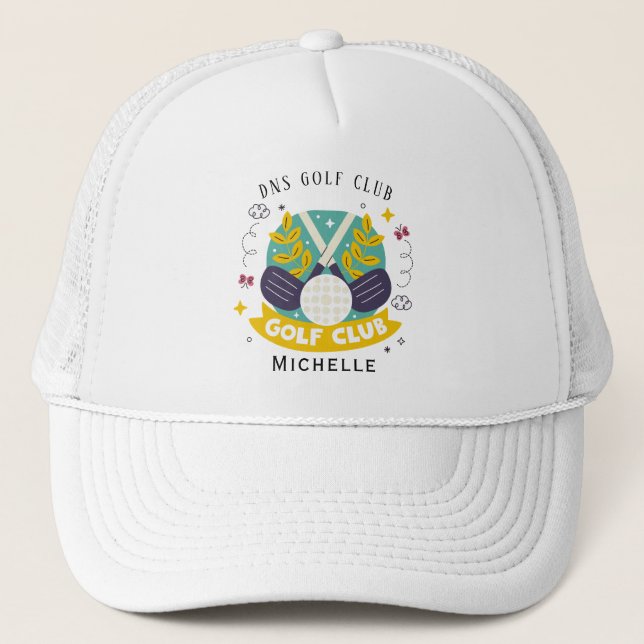 Boné Personalized Golf Club Name Classic Trucker Hat (Frente)
