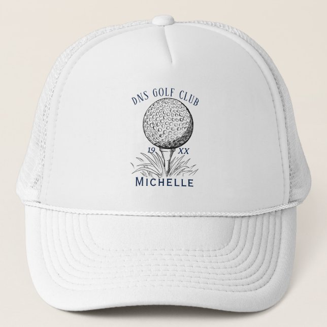 Boné Personalized Golf Club Name Classic Trucker Hat (Frente)