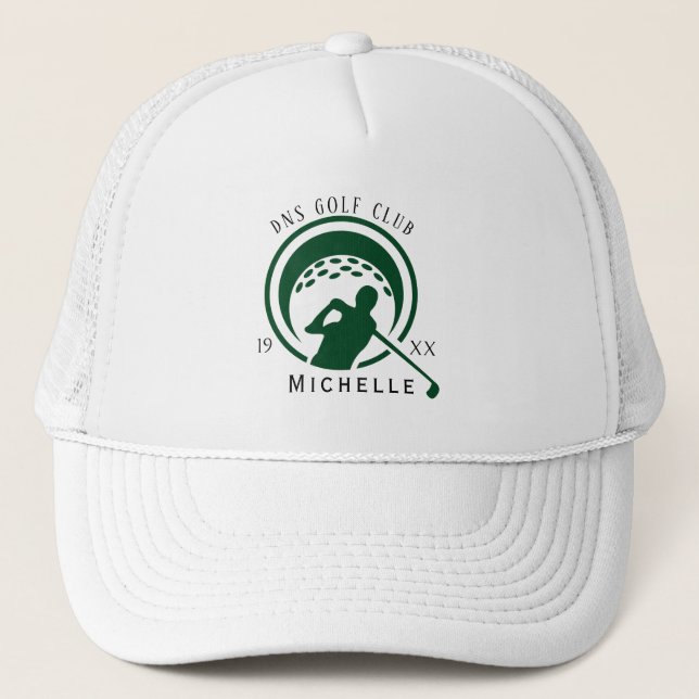 Boné Personalized Golf Club Name Classic Trucker Hat (Frente)