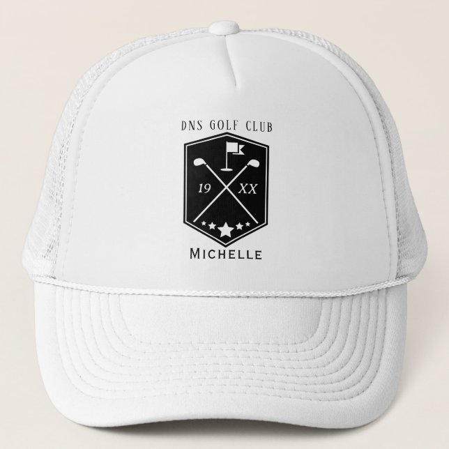 Boné Personalized Golf Club Name Classic Trucker Hat (Frente)