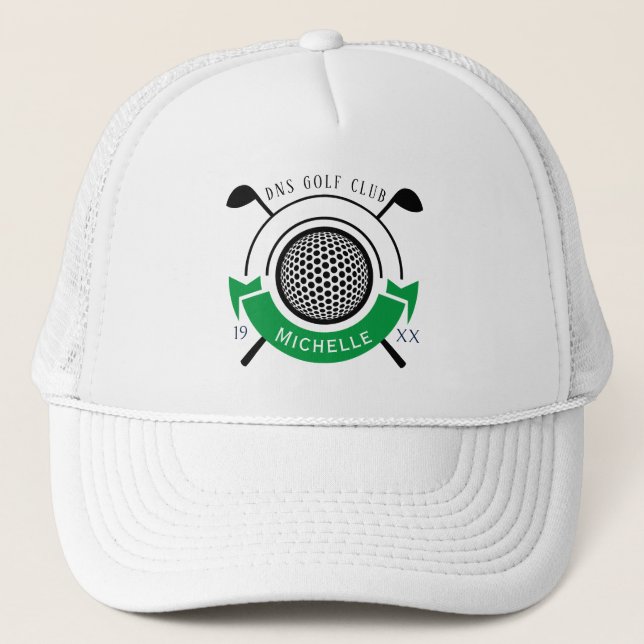 Boné Personalized Golf Club Name Classic Trucker Hat (Frente)