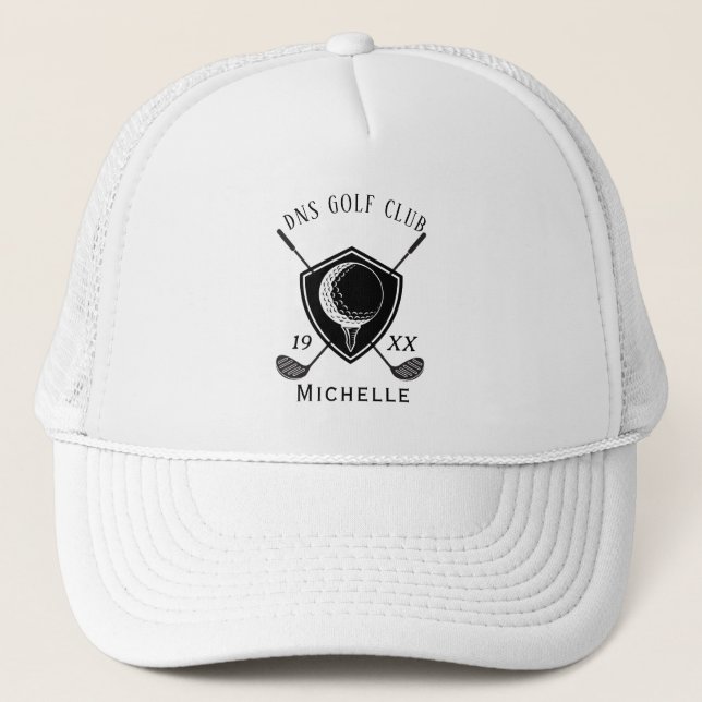 Boné Personalized Golf Club Name Classic Trucker Hat (Frente)