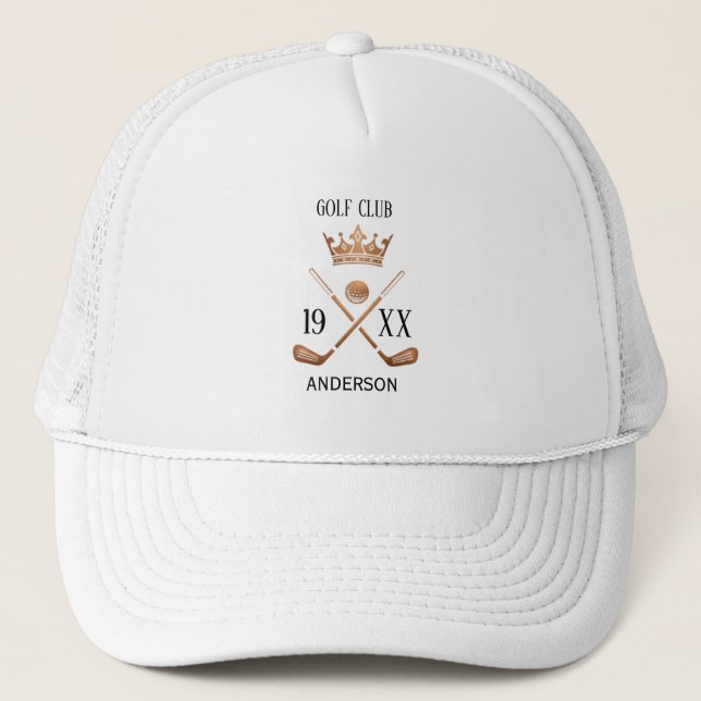 Boné Personalized Golf Club Name Custom Trucker Hat  (Frente)