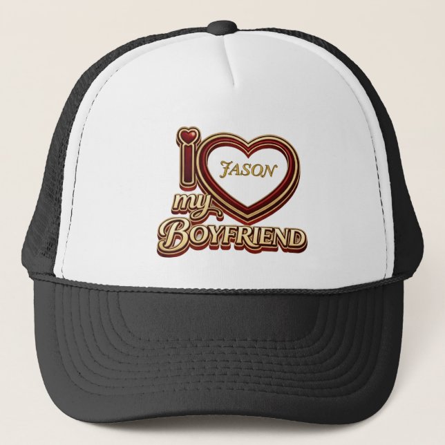 Boné Personalized I Love My Boyfriend Custom Name (Frente)