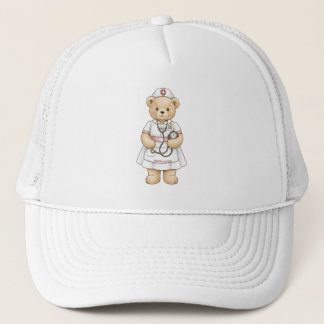Boné Personalized Nurse Teddy Bear Custom Name Nursing