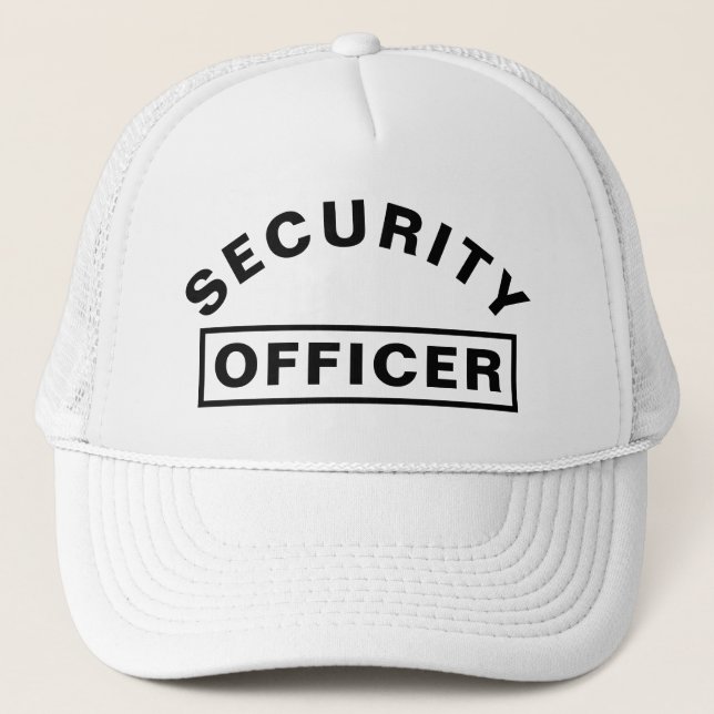 Boné Personalized SECURITY OFFICER Text Statement White (Frente)