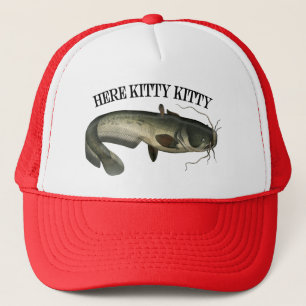 Boné Pescado Engraçado Aqui Gatinho-Gatinho Hachado