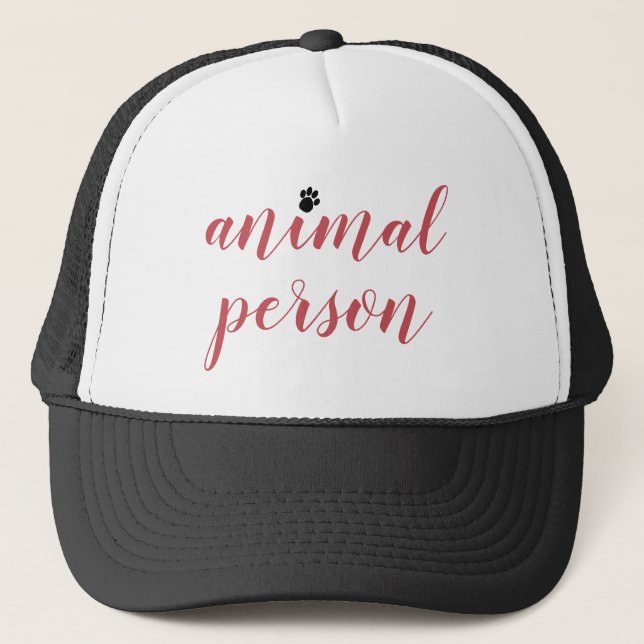 Boné Pessoa Animal Impressão de Pata Rosa Citação (Frente)