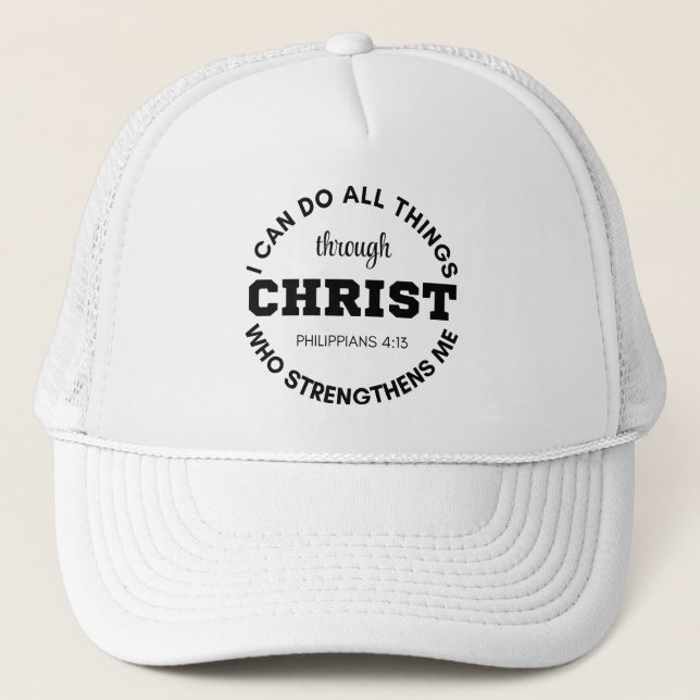 Boné Philippians 4:13 Eu posso fazer todas as coisas Es (Frente)