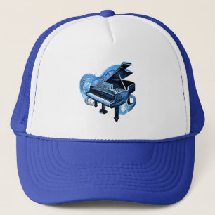 Boné Piano Azul de Arte de Linha Estilizada