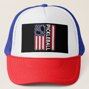 Boné Pickleball American Flag Engraçado Pickleball Vi