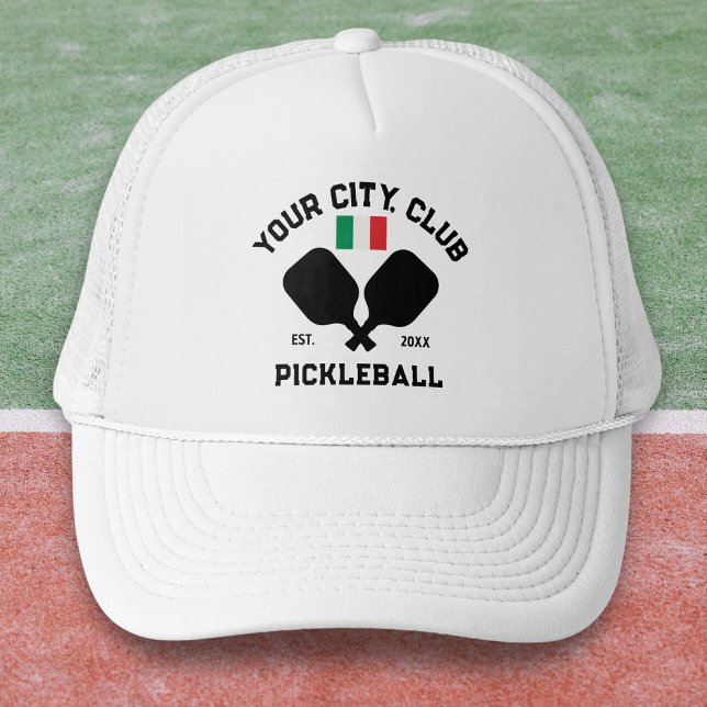 Boné Pickleball Club Team Italian Flag Pickler Gift (Criador carregado)