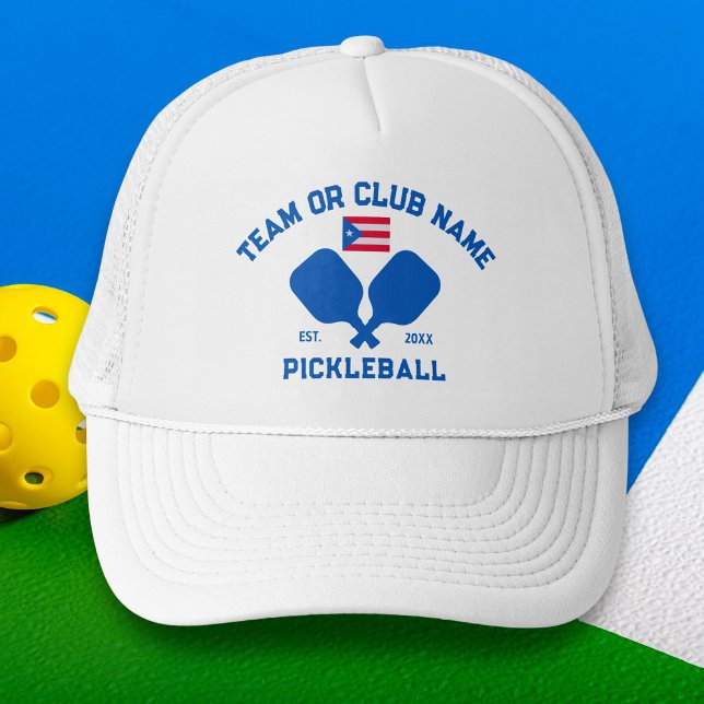 Boné Pickleball Club Team Name Puerto Rico Flag Custom (Criador carregado)