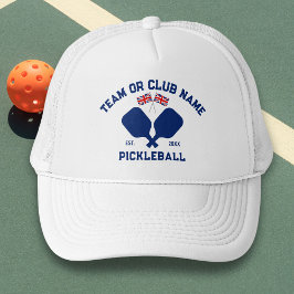 Boné Pickleball Club Team UK United Kingdom Flag Custom