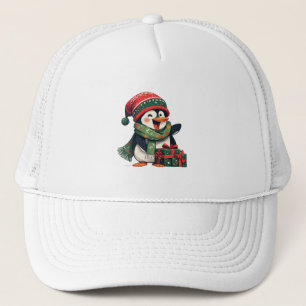 Boné Pinguim Adorável Vestido para o Natal