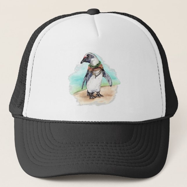 Boné Pinguim Africano em uma Praia (Frente)