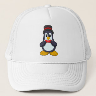 Boné Pinguim como Noivo com Laço e Chapéu