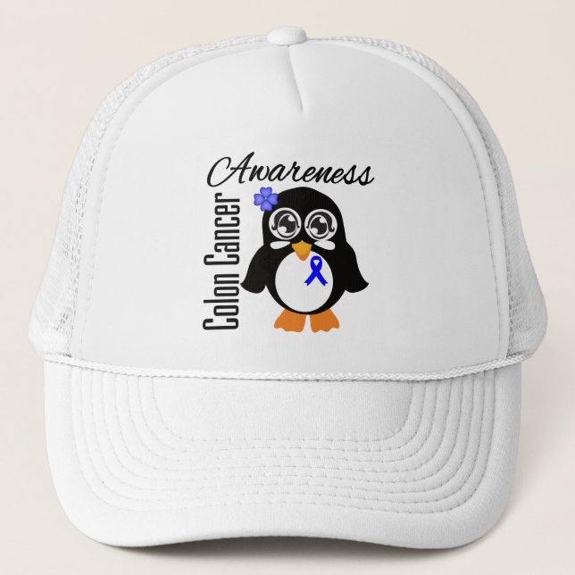 Boné Pinguim de Consciência do Cancer Colônico (Frente)