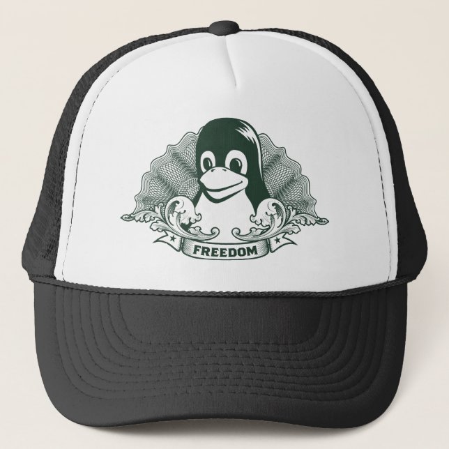 Boné Pinguim de Tux - (Linux, Open Source, Copyleft, (Frente)