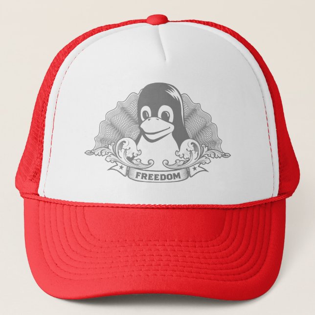 Boné Pinguim de Tux - (Linux, Open Source, Copyleft, (Frente)
