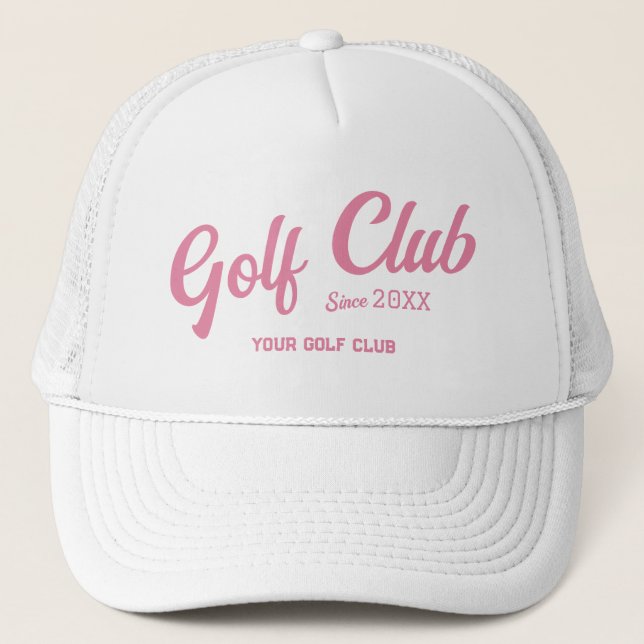Boné Pink Golf Club Custom Crest White (Frente)